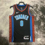 NBA 0 Westbrook OKC Thunder 22-23 city Maillot noir imprimé